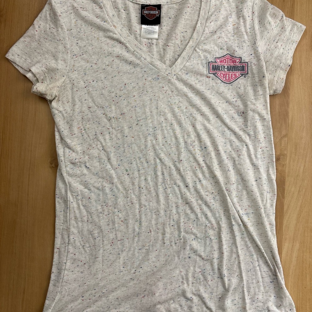 Harley-Davidson Women's Speckled Gray V-Neck‎ Tee